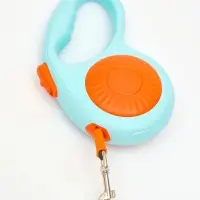 Рулетка - поводок для собак, лента 3 метра, оранжевая, голубая