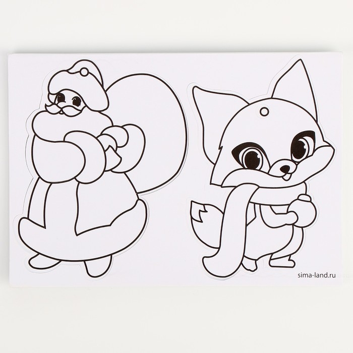 Аппликация фольгой на новый год «Дед Мороз с лисичкой», набор для творчества Аппликация фольгой на новый год «Дед Мороз с лисичкой», набор для творчества