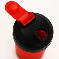 Шейкер спортивный для коктейлей и протеина, с чашей, красно-чёрный, 500 мл