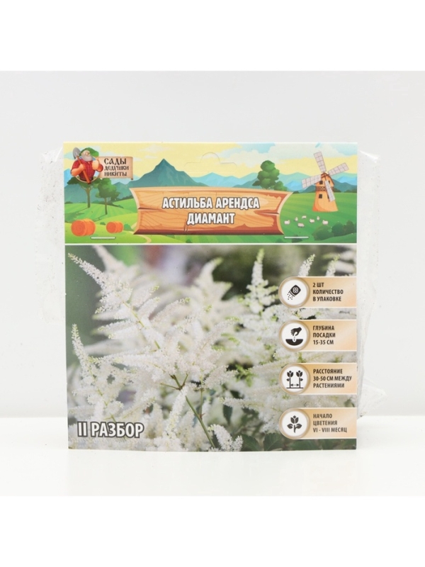 Астильба Арендса Diamant многолетник, корневище в торфогрунте, р-р II, 2 шт.