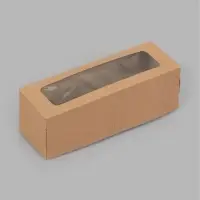 Коробка самосборная с окном, крафт, 15&times;5&times;5 см