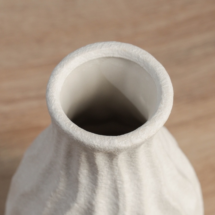 Керамическая ваза декоративная настольная «Нейтен», для цветов, сухоцветов, d-5 см, 20×10.5 см, белый Керамическая ваза декоративная настольная «Нейтен», для цветов, сухоцветов, d-5 см, 20×10.5 см, белый
