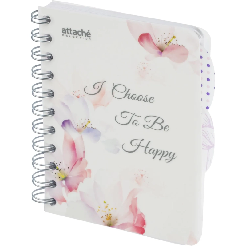 Бизнес-тетрадь А6,120л,кл,спир,пласт Attache Selection Flower Dreams 876753