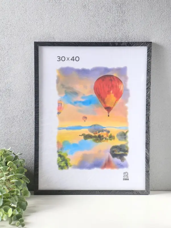 Фоторамка для фото 30х40 см, FIX, мдф, (пластик экран) чёрный