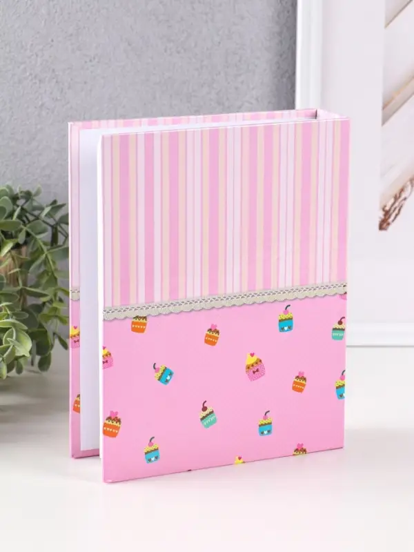 Фотоальбом 200 фото 10X15см, Фотоальбом 200 фото 10X15см, "Три пуговки", розовый, ПП карм.