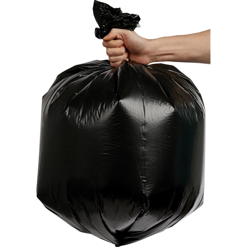 Мешки для мусора ПВД 60л 30мкм 50шт/рул черные 60x90см Luscan