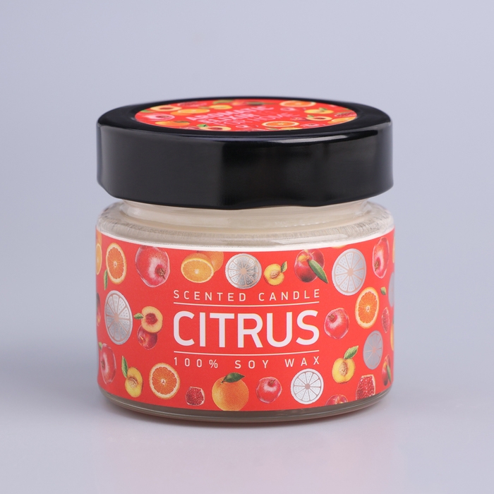 Свеча ароматическая в банке  Свеча ароматическая в банке "Апельсин и гранат", совый воск, 80 г