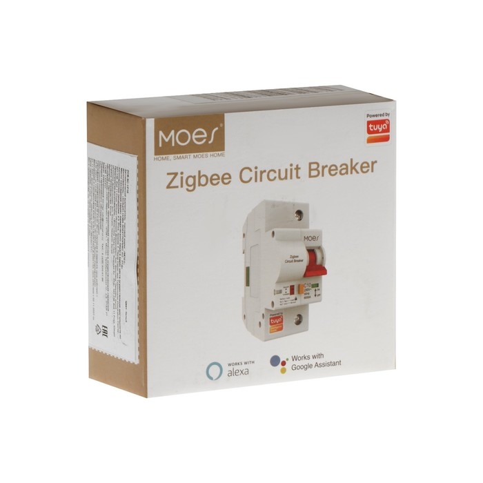 Умный выключатель MOES ZCB-SC-1P10, 10А, Zigbee, защита от перегрузки, голосовое управление