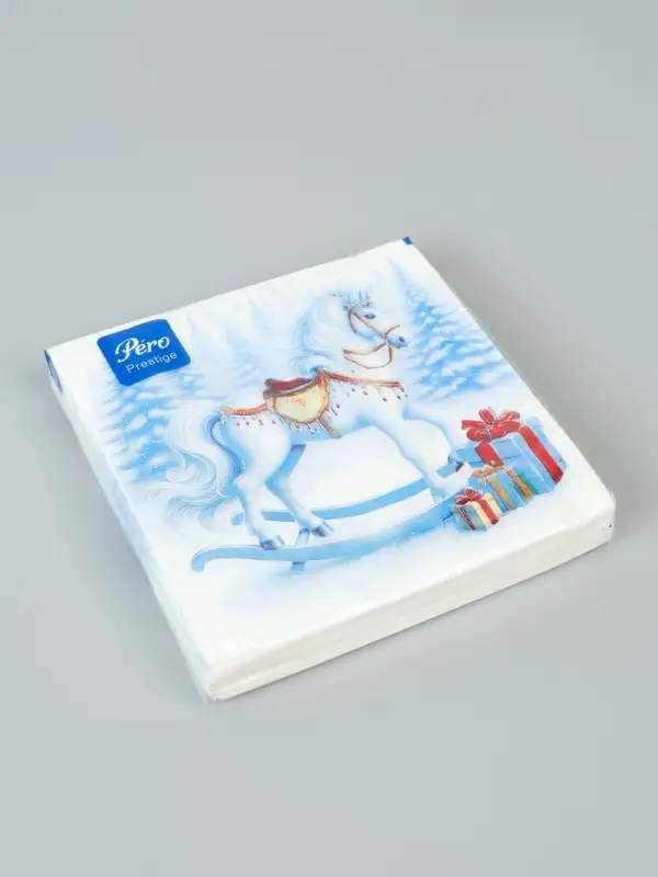 Салфетки бумажные трёхслойные «Лошадка», 33х33, 20 шт