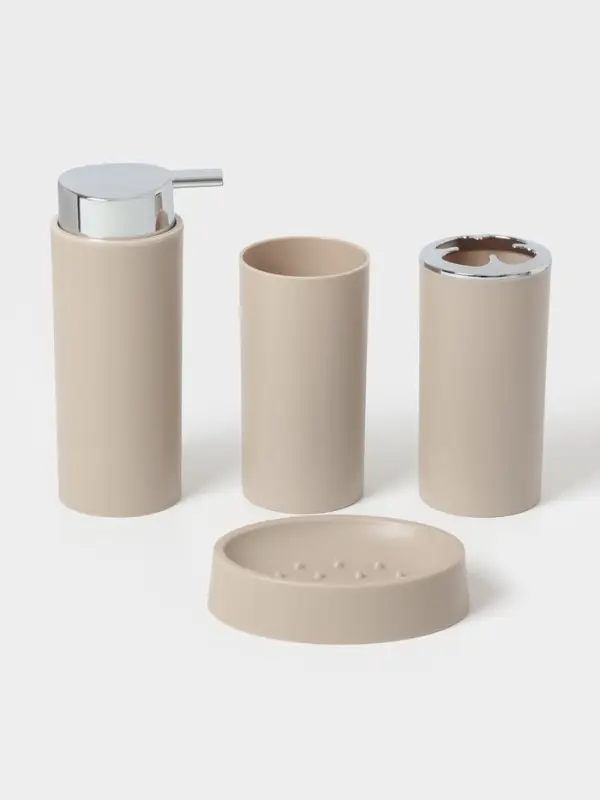Набор аксессуаров для ванной комнаты SAVANNA &laquo;Сильва&raquo;, 6 предметов (дозатор, мыльница, 2 стакана, ёршик, ведро), цвет серый