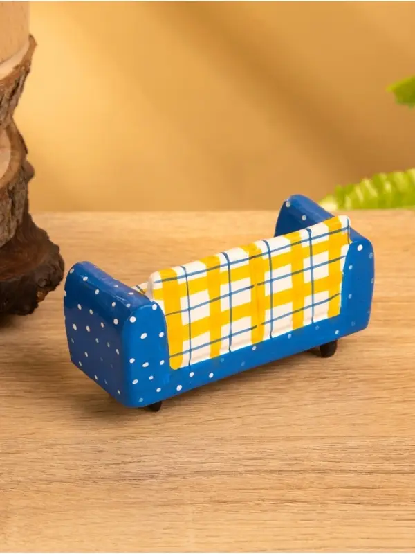 Мебель для кукол &laquo;Кресло&raquo;, 10&times;4&times;5.5 см, дерево, жёлто-синяя