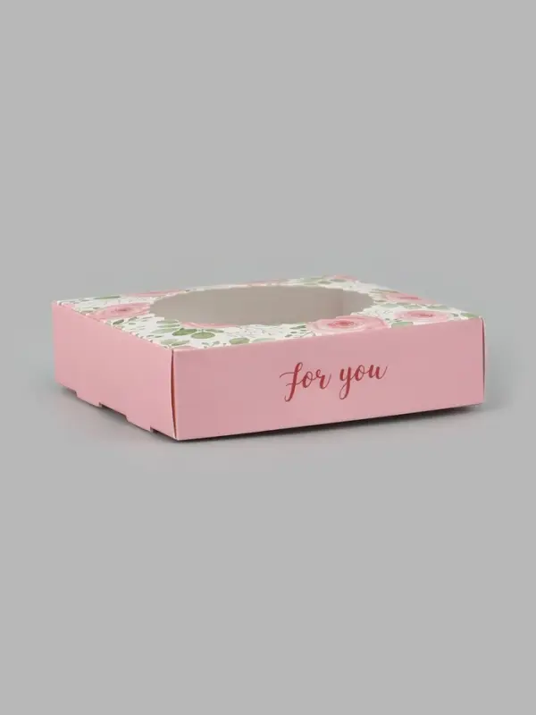 Коробка сборная с окном, For you, 11.5&times;11.5&times;3 см