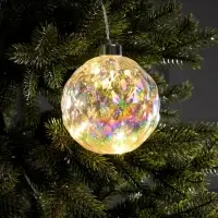 Ёлочная игрушка светодиодная &laquo;Шар&raquo;, d=12 см, 12 LED, от батареек ААх2, свечение тёплое белое