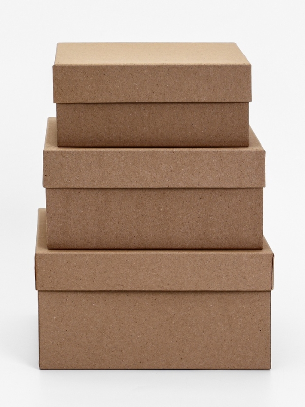 Набор коробок 3 в 1 Набор коробок 3 в 1 "Крафт" , 19 х 17,5 х 15,5 см