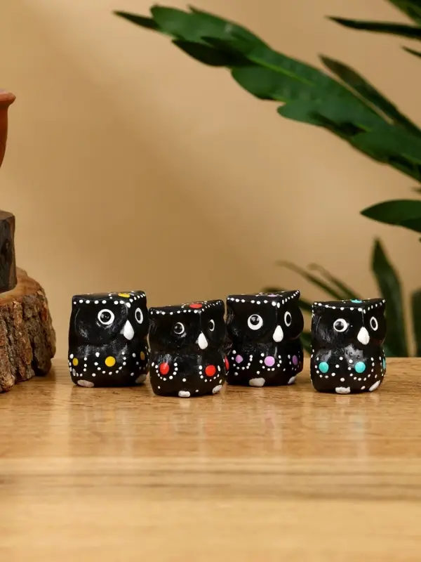 Набор сувенирный "Совушки" дерево Албезия (5 штук), 3 см