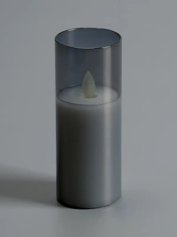 Светодиодная свеча "Серебристая" 14х5.5 см, AAx2 (не в компл.), Т/БЕЛЫЙ