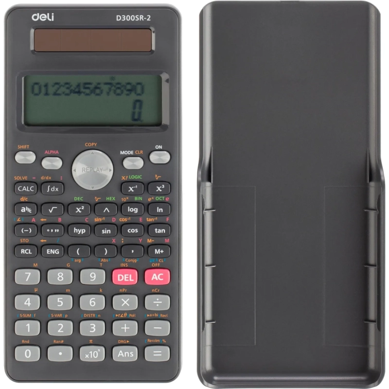 Калькулятор научный Deli ED300SR-2,10+2р,300ф,2ст,172,6х82,7,дв пит,т.сер