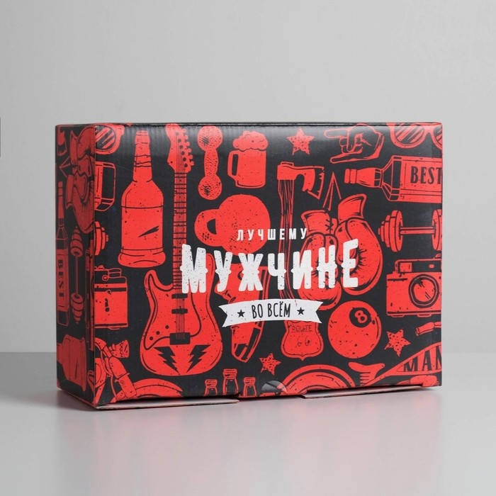 Коробка‒пенал, упаковка подарочная, «Лучшему мужчине», 26 х 19 х 10 см Коробка‒пенал, упаковка подарочная, «Лучшему мужчине», 26 х 19 х 10 см