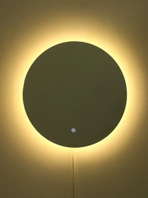 Зеркало интерьерное настенное «Рубин» круглое c окантовкой, с LED-подсветкой, сенсорное, d=50 см 109