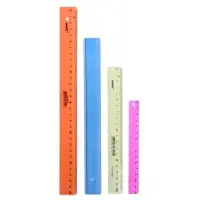 Набор пластиковых линеек Calligrata, 4 штуки (15, 20, 25 и 30 см), прозрачные, МИКС