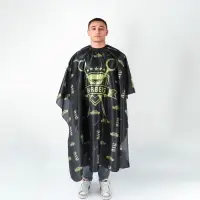 Пеньюар парикмахерский, с крючком, чёрный, жёлтый