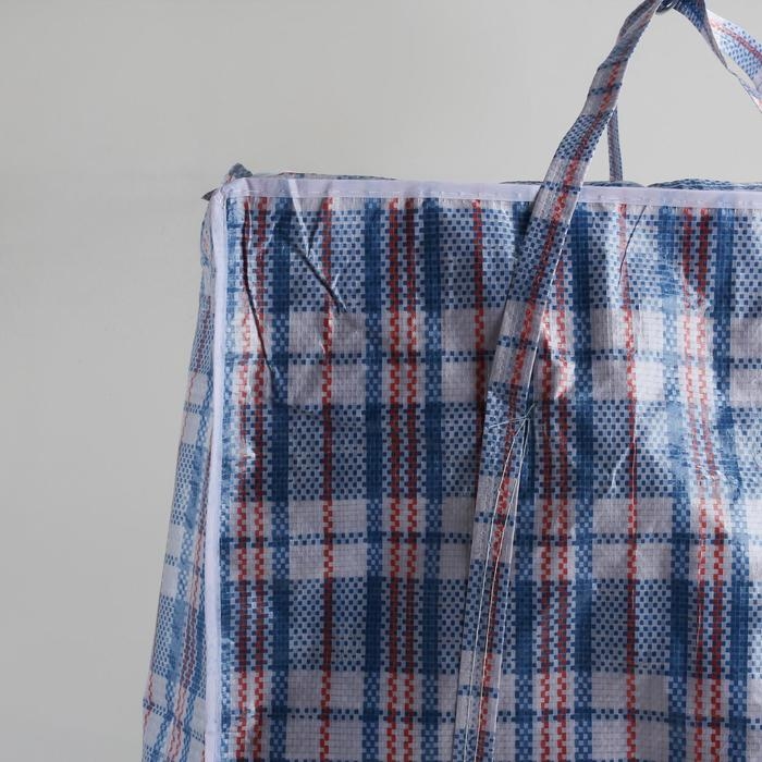 Сумка хозяйственная на молнии, 107 л, цвет синий/белый Сумка хозяйственная на молнии, 107 л, цвет синий/белый