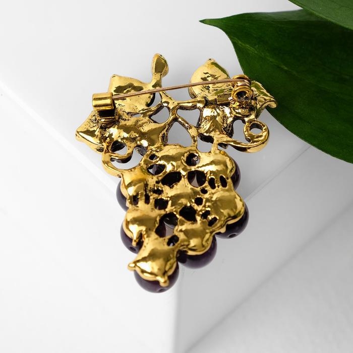 Брошь «Виноград» аметистовый, цвет фиолетово-зелёный в чернёном золоте Брошь «Виноград» аметистовый, цвет фиолетово-зелёный в чернёном золоте