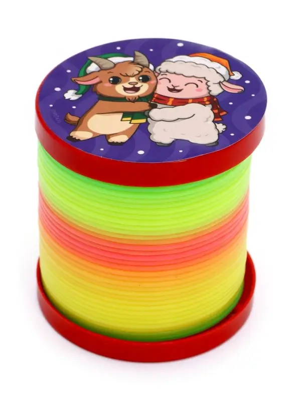 Funny toys Пружинка радуга "Веселая овечка", инфо, цвета МИКС, d.-5см