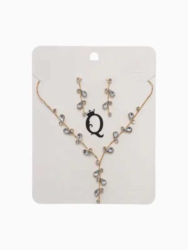 Набор 2 предмета: серьги, колье &laquo;Изумление&raquo;, цветение, белый в золоте, 42 см