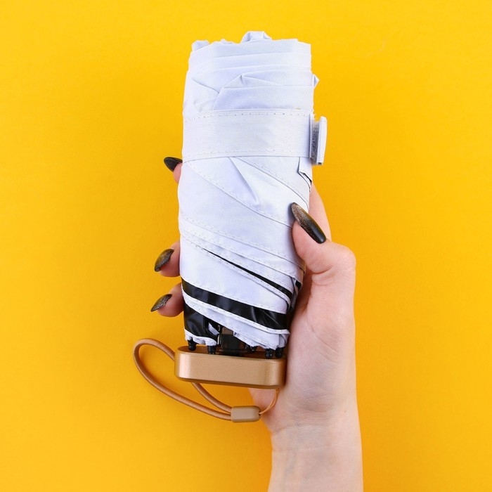 Зонт женский механический, 6 спиц, цвет белый. Зонт женский механический, 6 спиц, цвет белый.