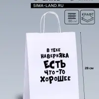 Пакет подарочный «В тебе наверняка есть что - то хорошее», 24×14×28 см, 1 шт.