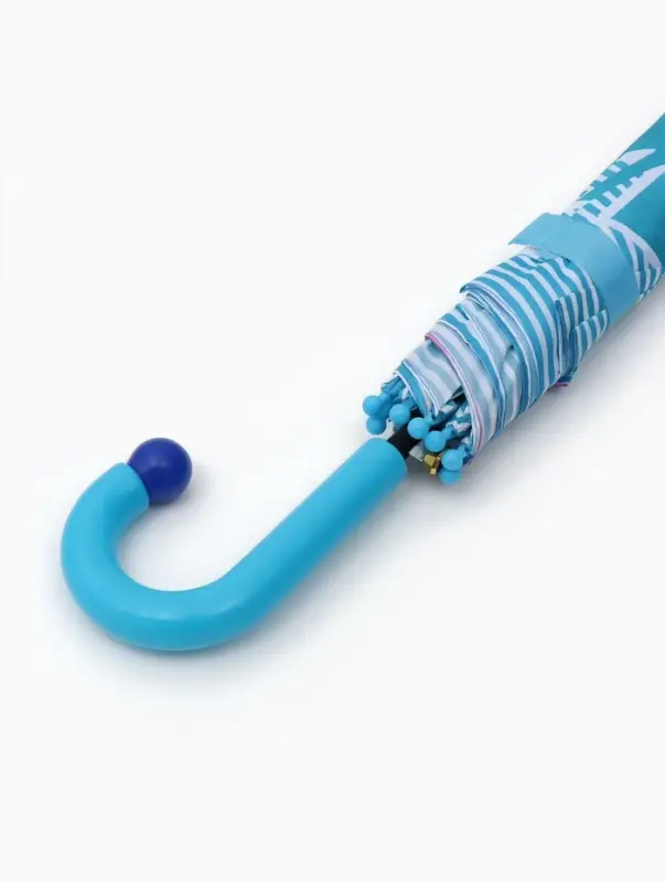 Зонт - трость детский &laquo;Зебра&raquo;, полуавтоматический, R=43/50 см, бирюзовый