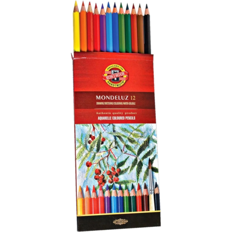Карандаши акварельные KOH-I-NOOR MONDELUZ 12 цветов, шестигр, 3716/12