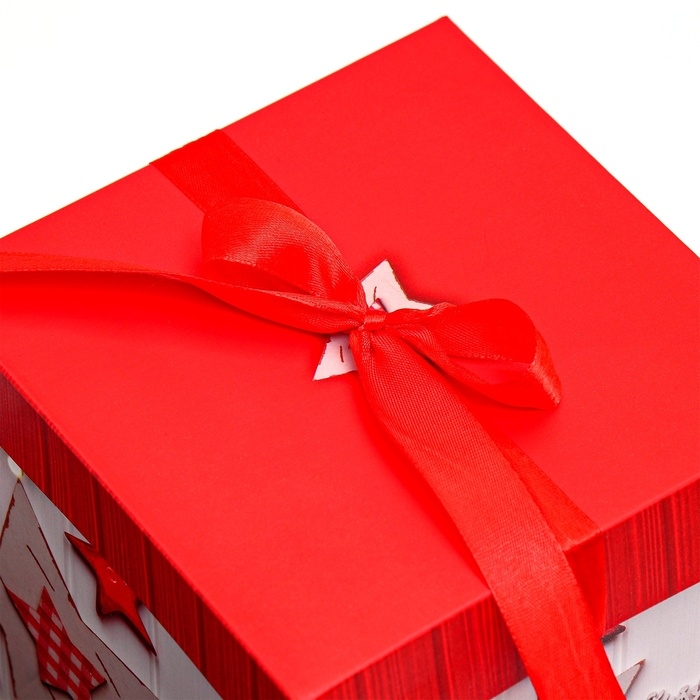 Новый год. Коробка подарочная новогодняя складная Новый год. Коробка подарочная новогодняя складная "Звезды новый год" 15х15х15 см.