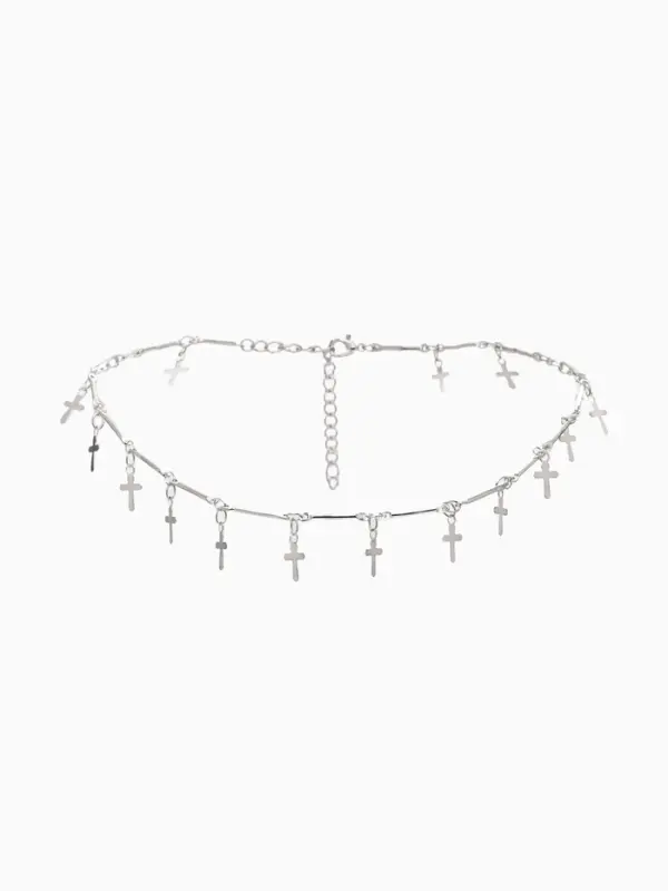 Чокер &laquo;Металлика&raquo;, крестики, цвет серебро, L=30 см