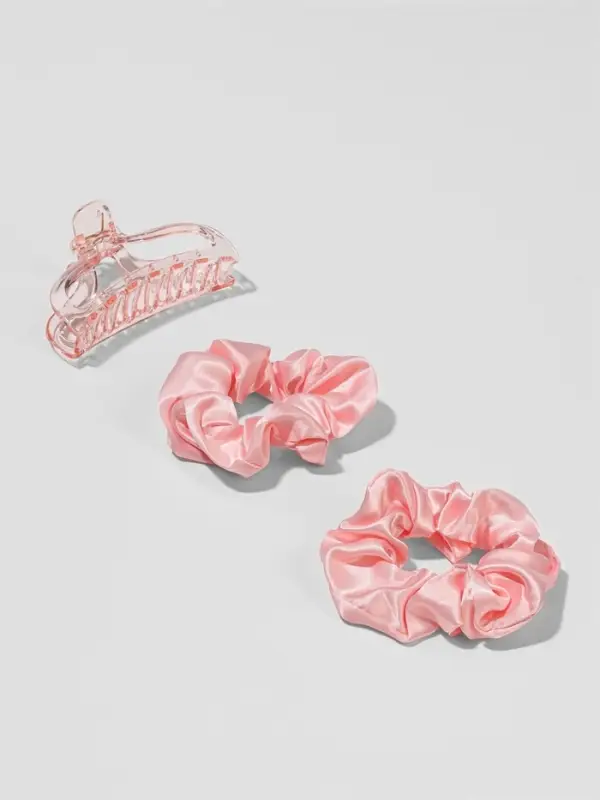 Мягкие бигуди &laquo;Волшебный локон&raquo;, 4 предмета: бигуди, резинки 2 шт., крабик, розовые
