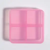 Таблетница, 6.5&times;6.5&times;2.5 см, 4 секции, цвет розовый