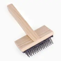 Щетка-пуходёрка деревянная ZOONIK «Кавказец» полукруглая, 100×55 см