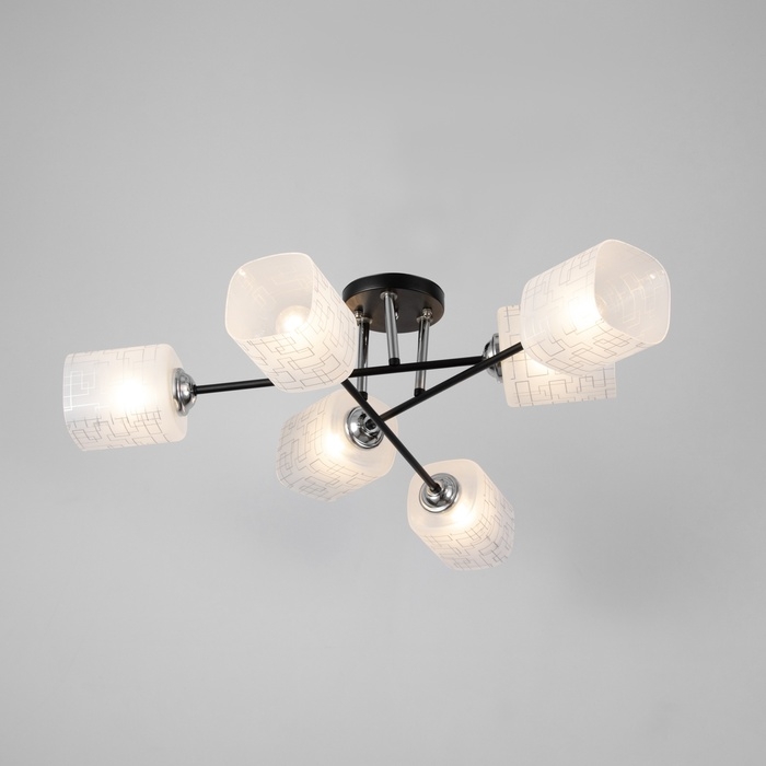 Люстра Люстра "Аланди" 6хЕ27 40Вт черно-хромовый 62х62х28 см