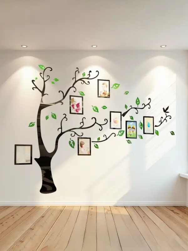 Наклейка интерьерная с фоторамками TAKE IT EASY &laquo;Семейное дерево&raquo;, декор на стену, панно 150&times;210 см
