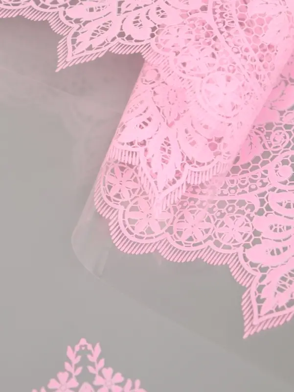 Плёнка для цветов &laquo;Ажур&raquo;, прозрачный/розовый жемчуг, 0.6&times;9.3&plusmn;5% м, 40 мкм, 200 г