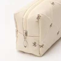 Косметичка кирпичик бантики, 19*8*10, бежевый