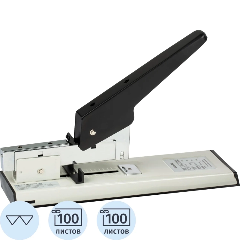 Степлер мощный Attache до 100 листов, №23/6- 23/13, цвет черно-белый