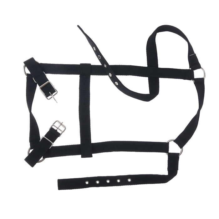 Недоуздок из нейлона, регулируемый размер, черный Недоуздок из нейлона, регулируемый размер, черный