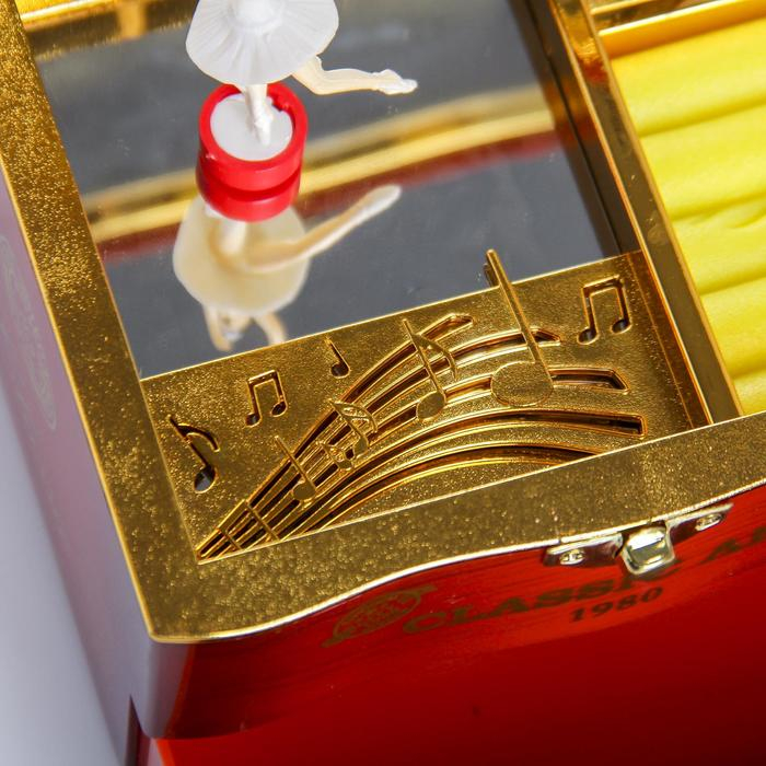 Шкатулка пластик музыкальная механическая Шкатулка пластик музыкальная механическая "Комод" коричневый 11х13,3х11,5 см