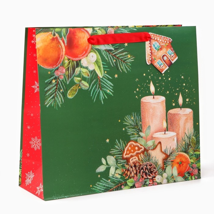 Новый год. Пакет подарочный  Новый год. Пакет подарочный "Уют", люкс, 36 х 32 х 12 см.