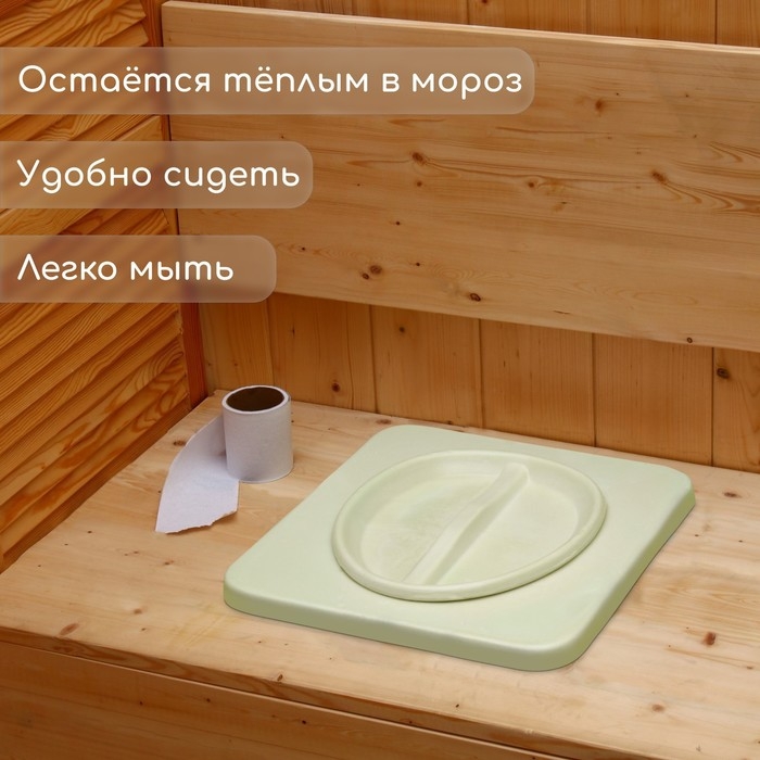 Сиденье для уличного туалета, 44 × 38,5 см, пенополиуретан, с крышкой, зелёное Сиденье для уличного туалета, 44 × 38,5 см, пенополиуретан, с крышкой, зелёное