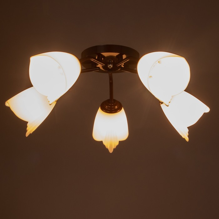 Люстра Оникс 5х15Вт E27 коричневый 52х52х15см BayerLux Люстра Оникс 5х15Вт E27 коричневый 52х52х15см BayerLux