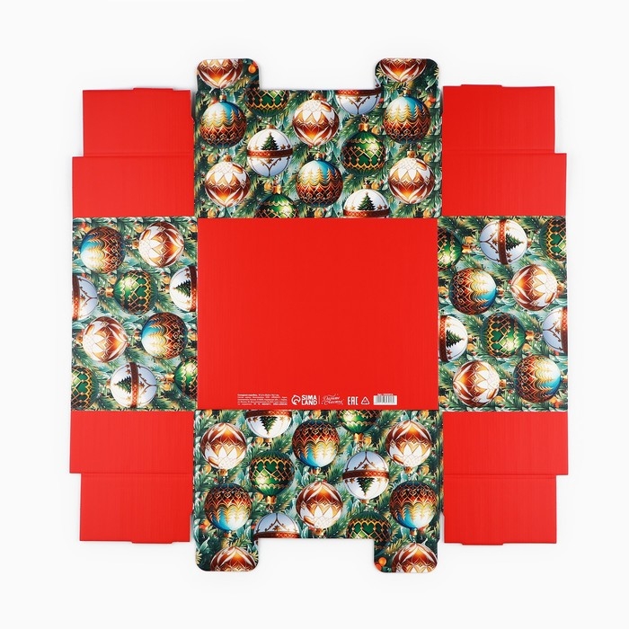 Коробка подарочная новогодняя складная «Ёлочные шары», 31.2 х 25.6 х 16.1 см, Новый год Коробка подарочная новогодняя складная «Ёлочные шары», 31.2 х 25.6 х 16.1 см, Новый год