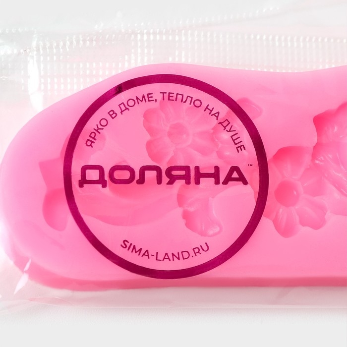 Молд Доляна «Цветочная композиция», силикон, 16,7×3,5×1 см, цвет розовый Молд Доляна «Цветочная композиция», силикон, 16,7×3,5×1 см, цвет розовый